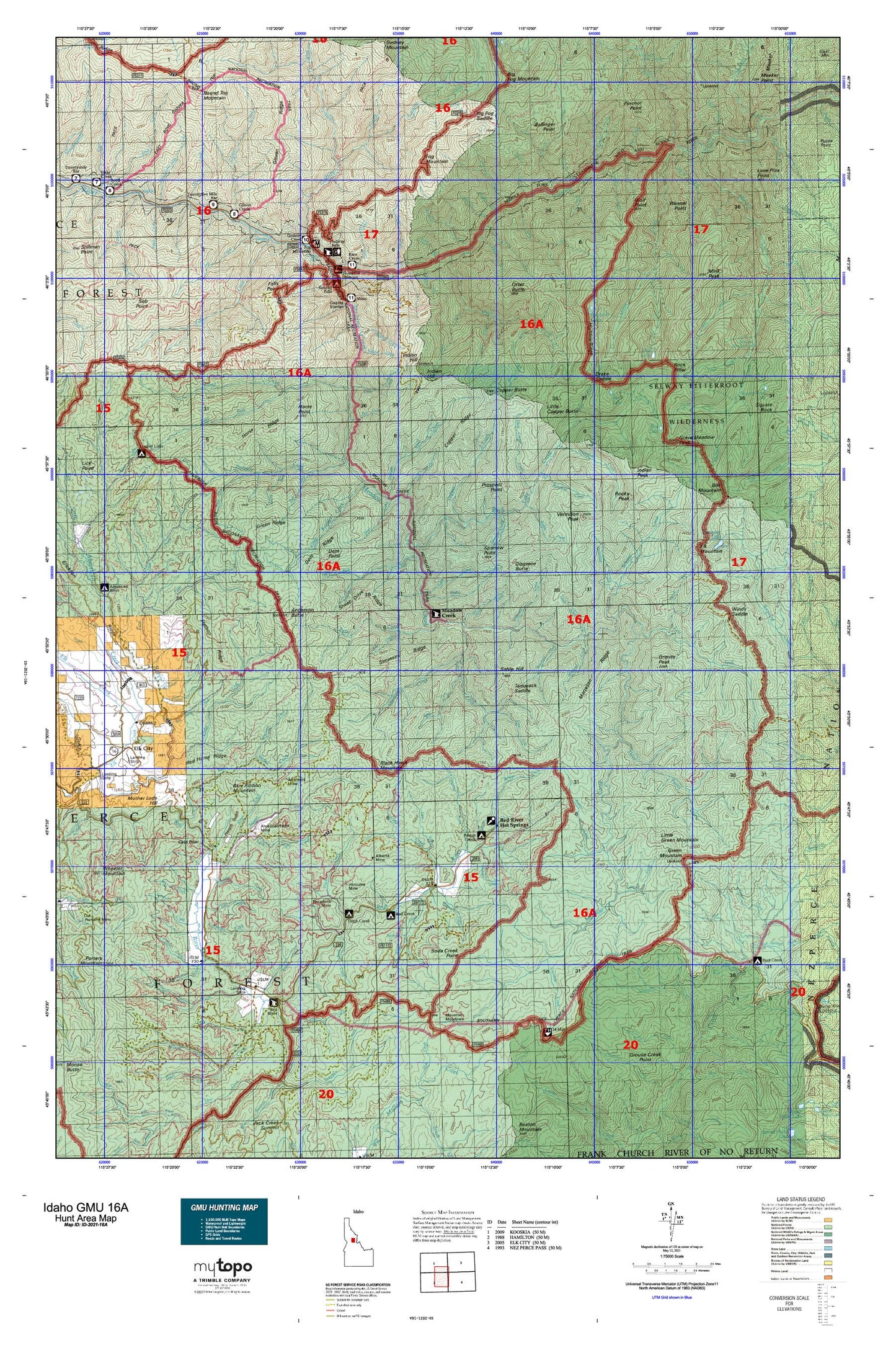 Idaho GMU 16A Map Image