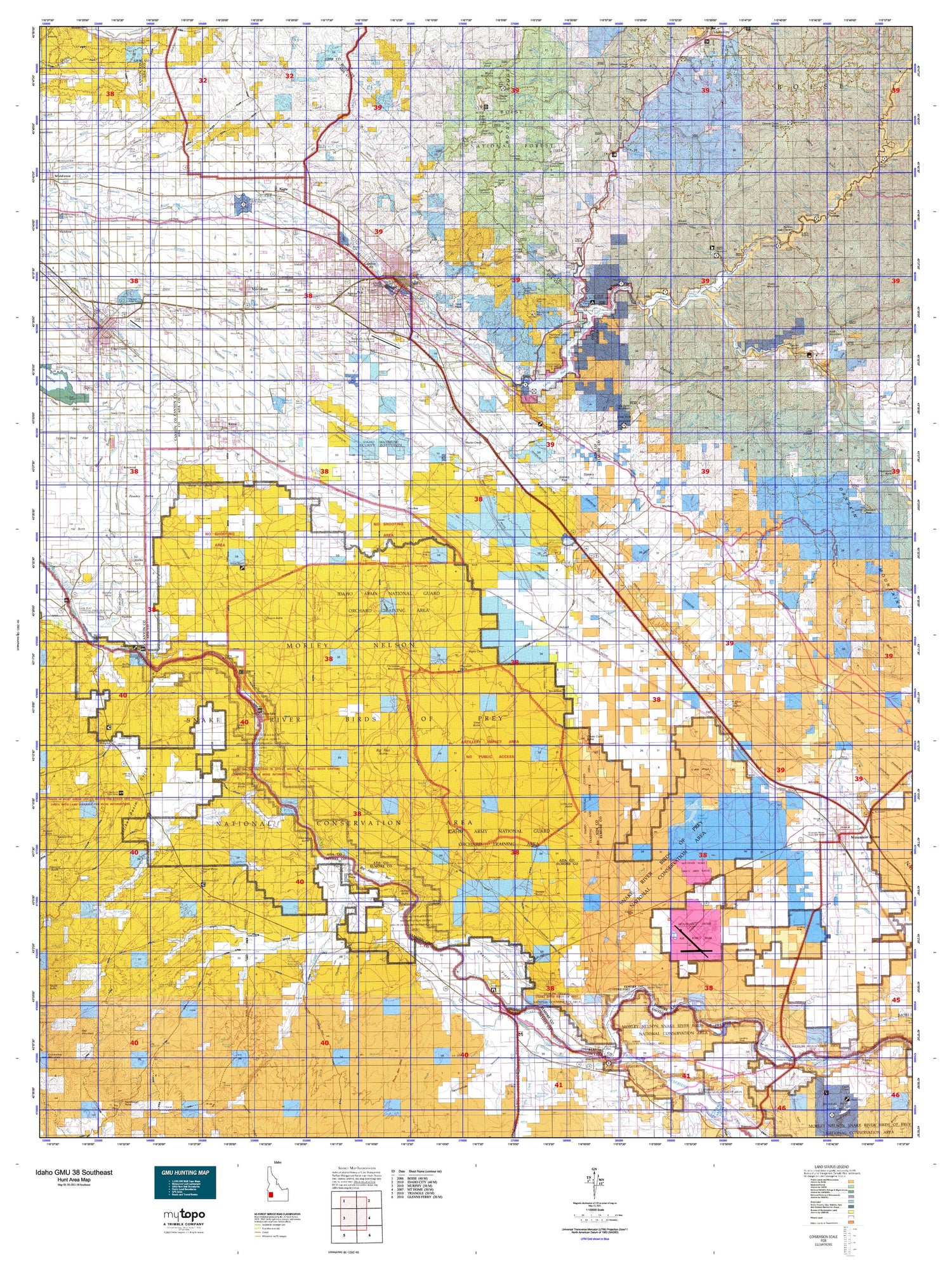 Idaho GMU 38 Southeast Map Image