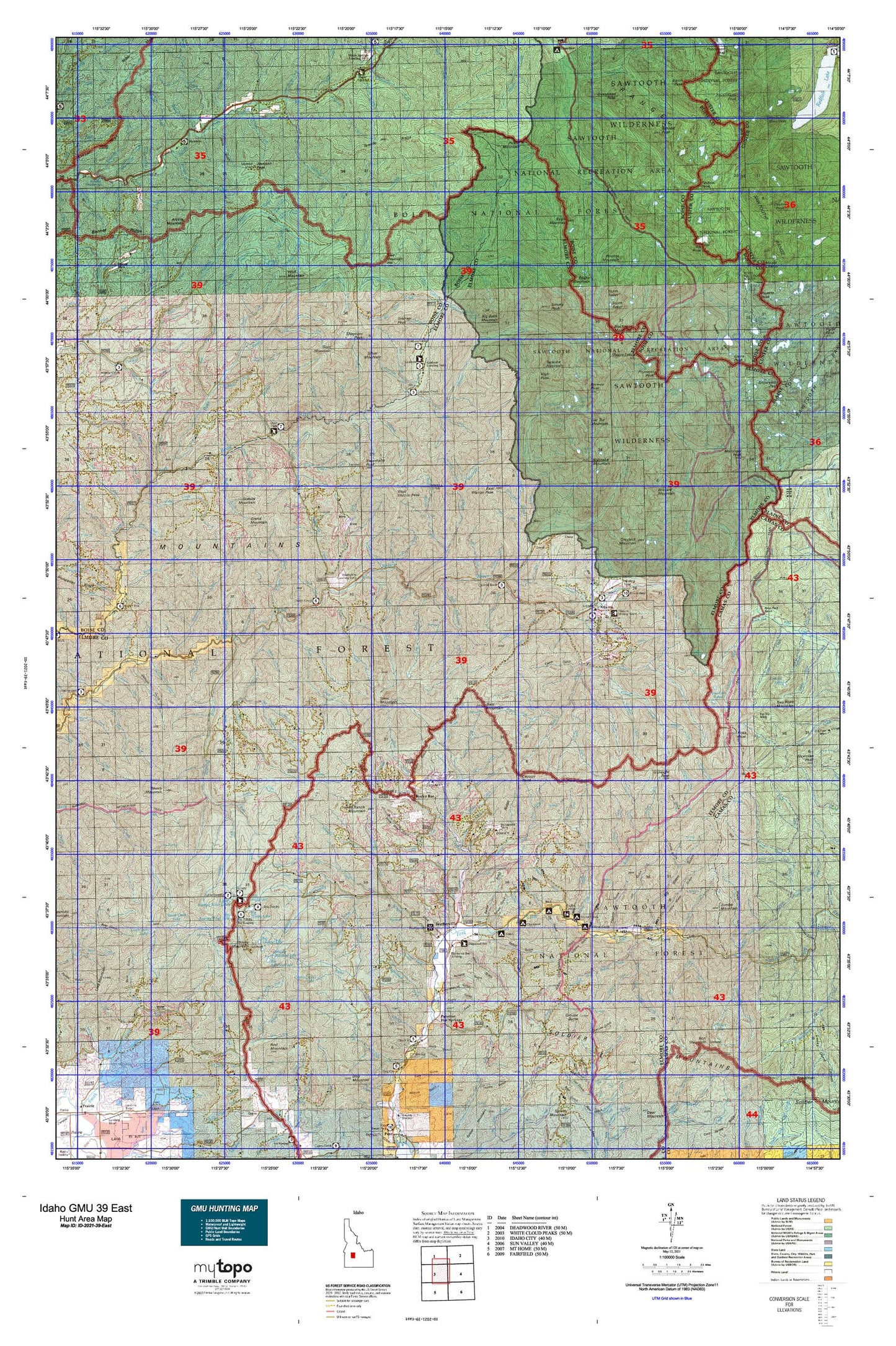 Idaho GMU 39 East Map Image