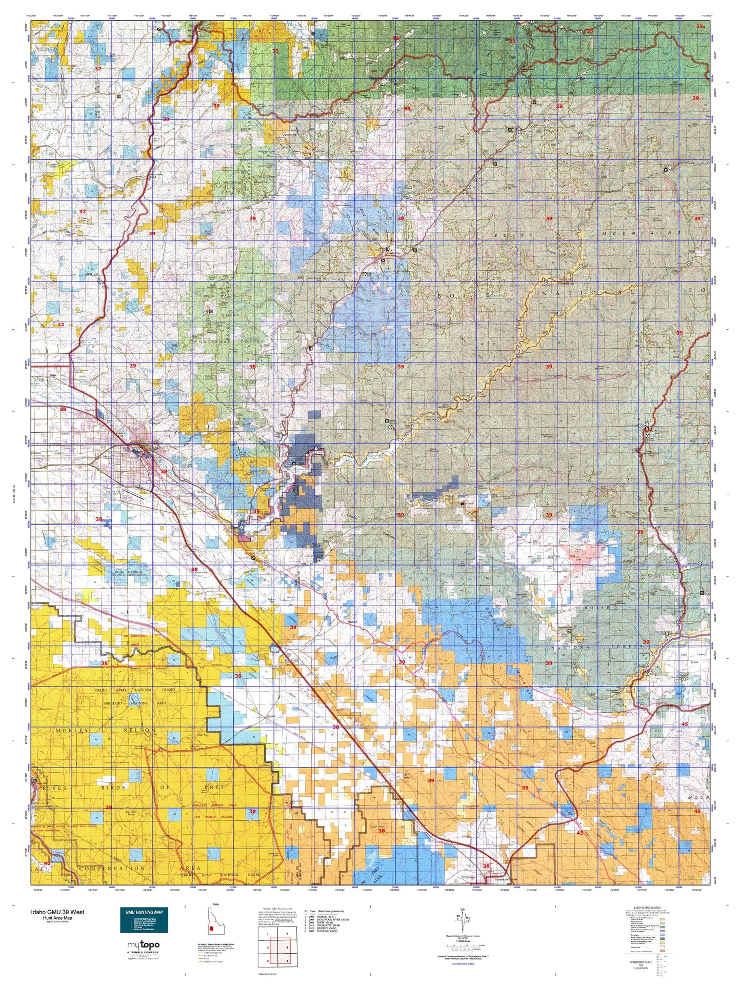 Idaho GMU 39 West Map Image