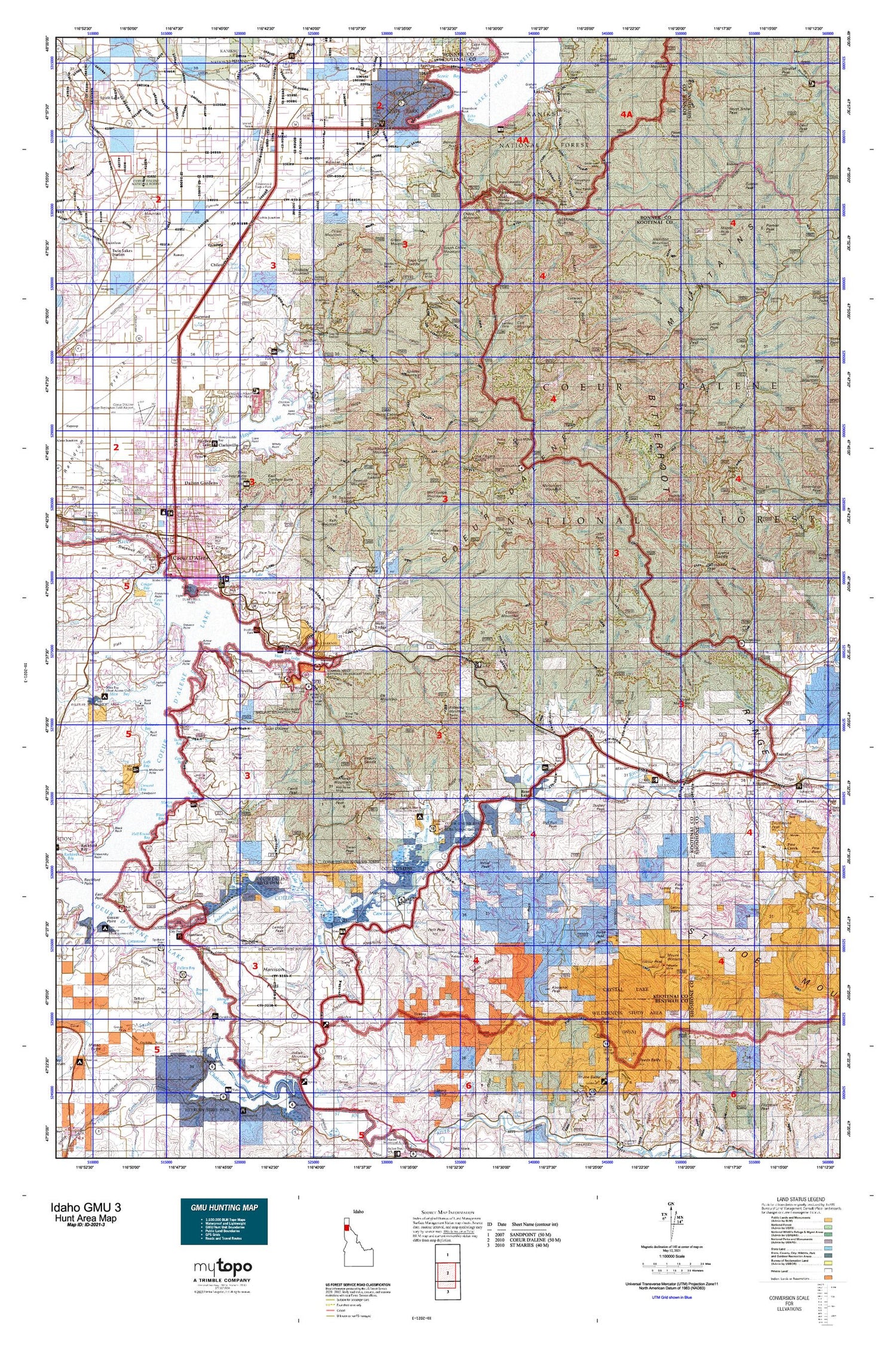 Idaho GMU 3 Map Image