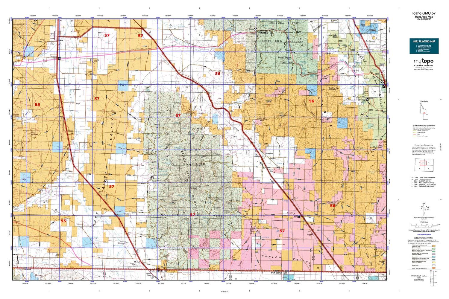 Idaho GMU 57 Map Image