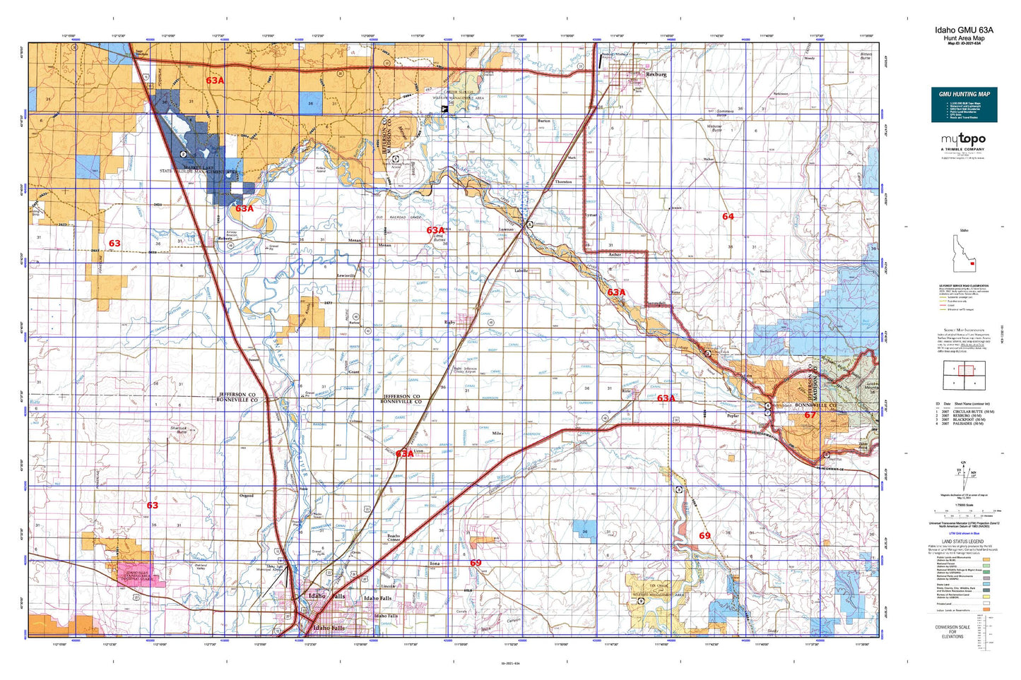 Idaho GMU 63A Map Image