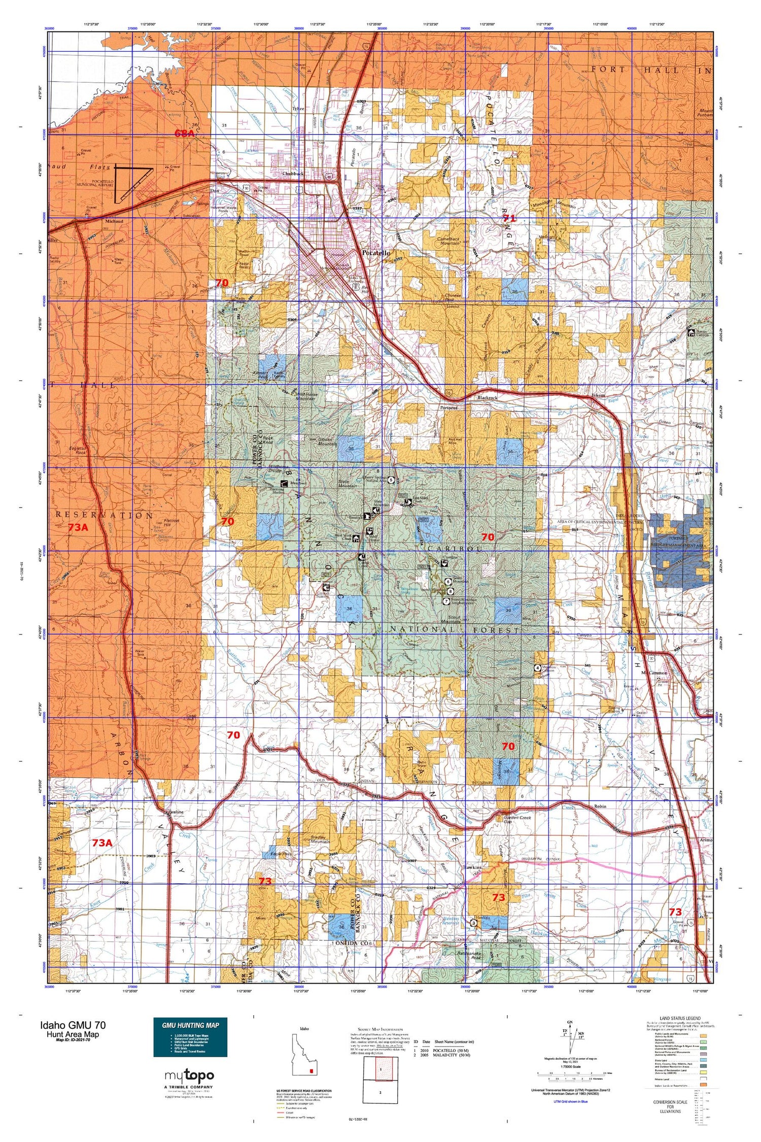 Idaho GMU 70 Map Image