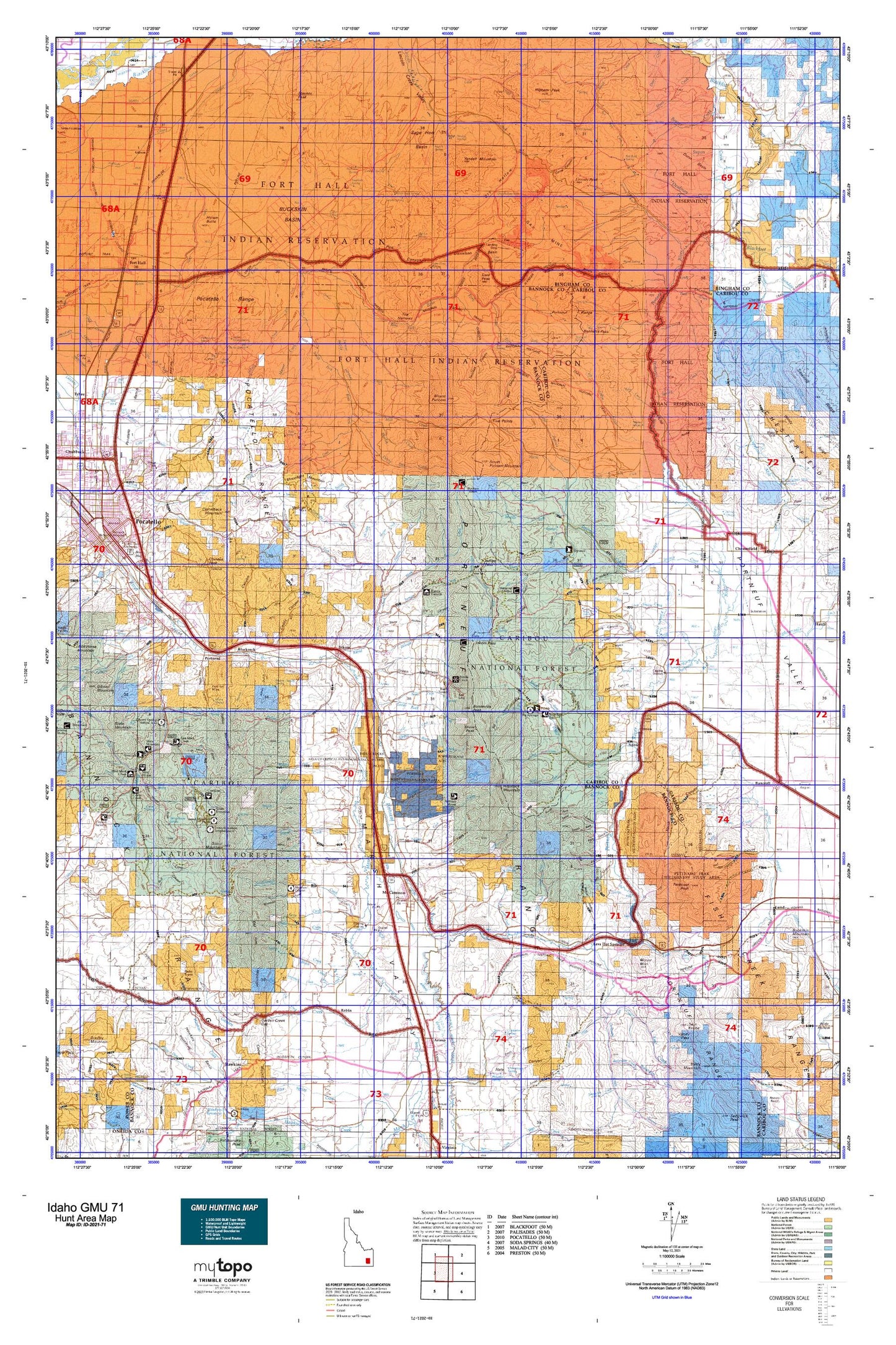 Idaho GMU 71 Map Image