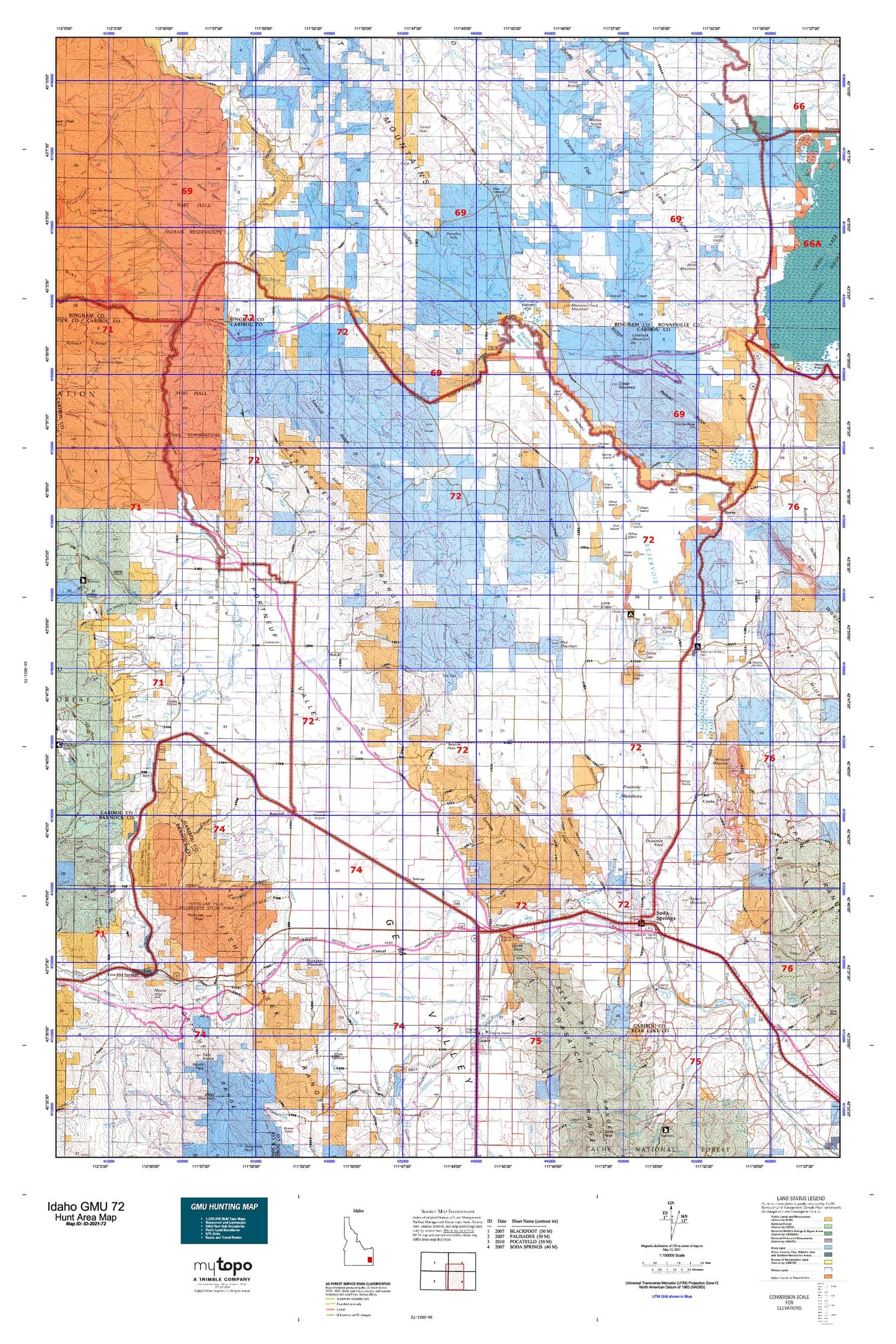 Idaho GMU 72 Map Image