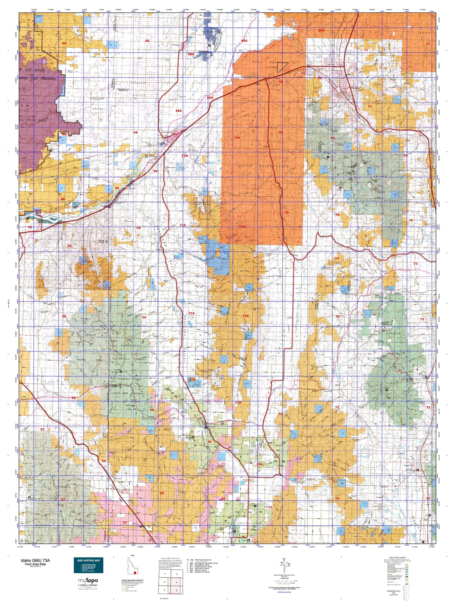 Idaho GMU 73A Map Image