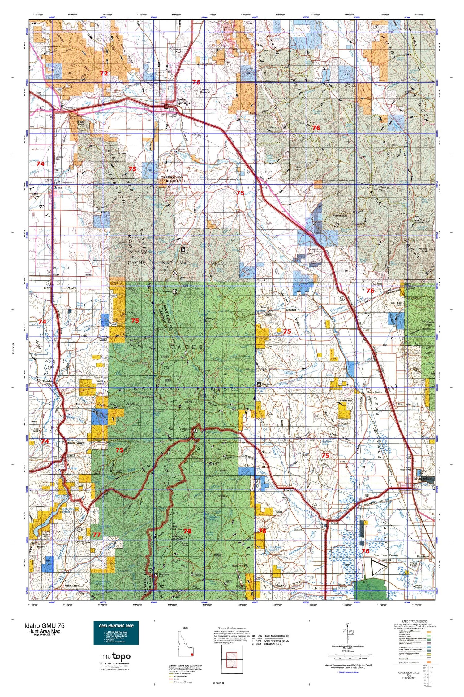 Idaho GMU 75 Map Image