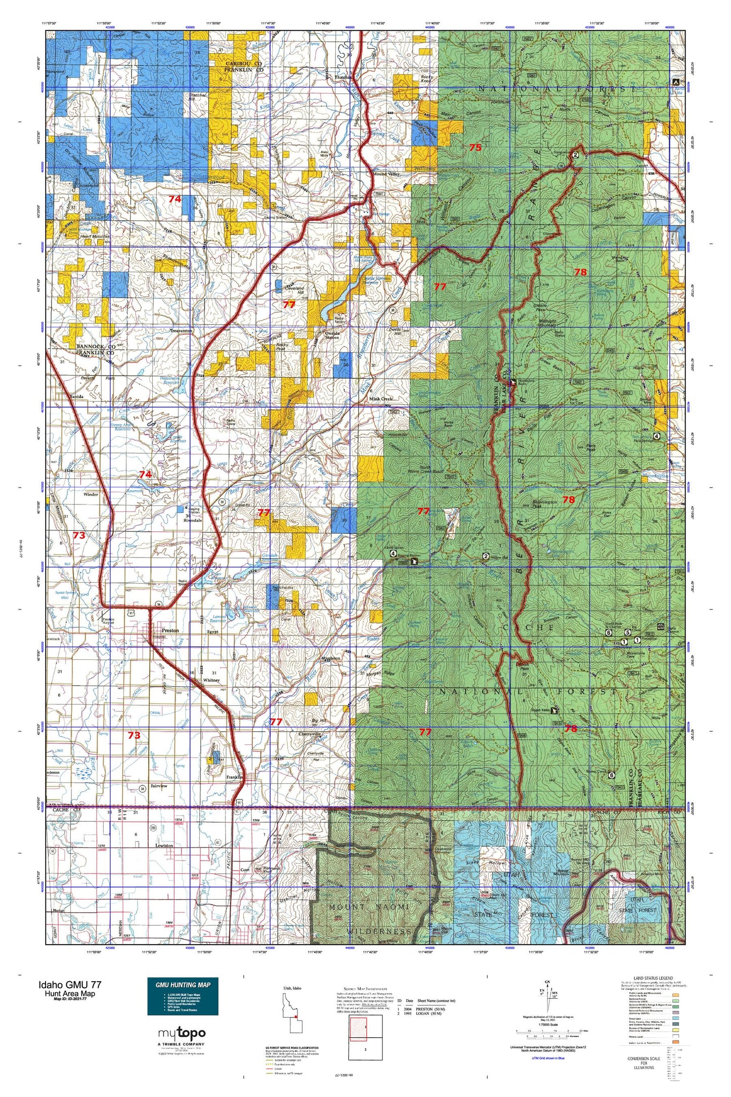 Idaho GMU 77 Map Image
