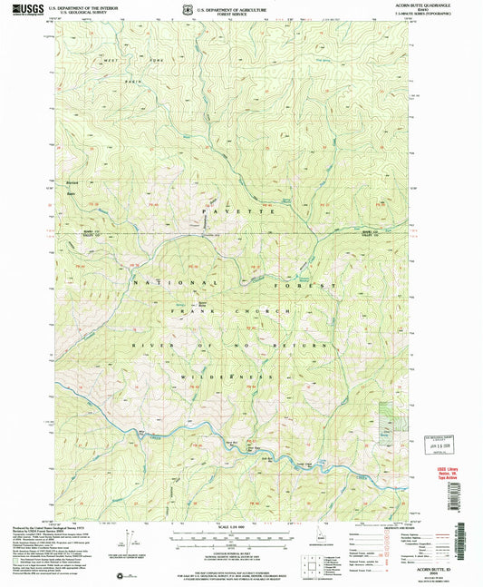 Classic USGS Acorn Butte Idaho 7.5'x7.5' Topo Map Image