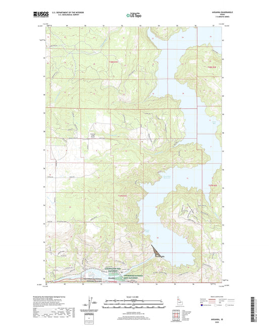Ahsahka Idaho US Topo Map Image
