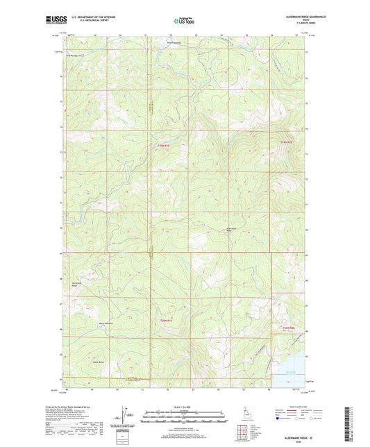 Aldermand Ridge Idaho US Topo Map Image