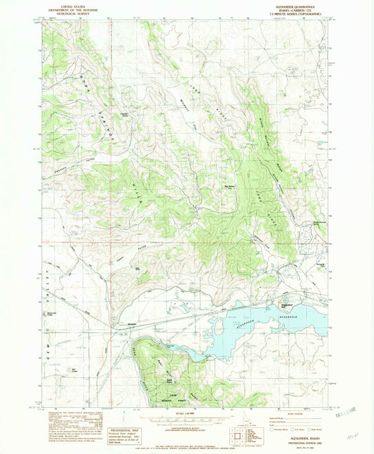 Classic USGS Alexander Idaho 7.5'x7.5' Topo Map Image