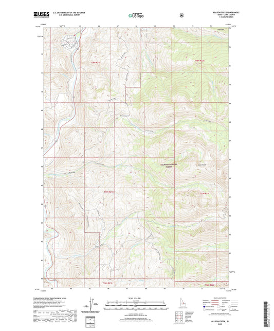 Allison Creek Idaho US Topo Map Image
