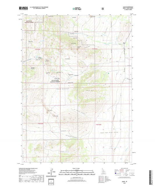 Almo Idaho US Topo Map Image