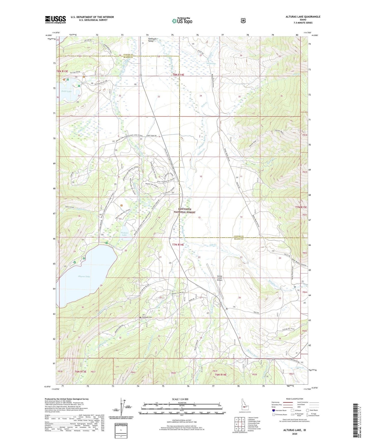 Alturas Lake Idaho US Topo Map Image
