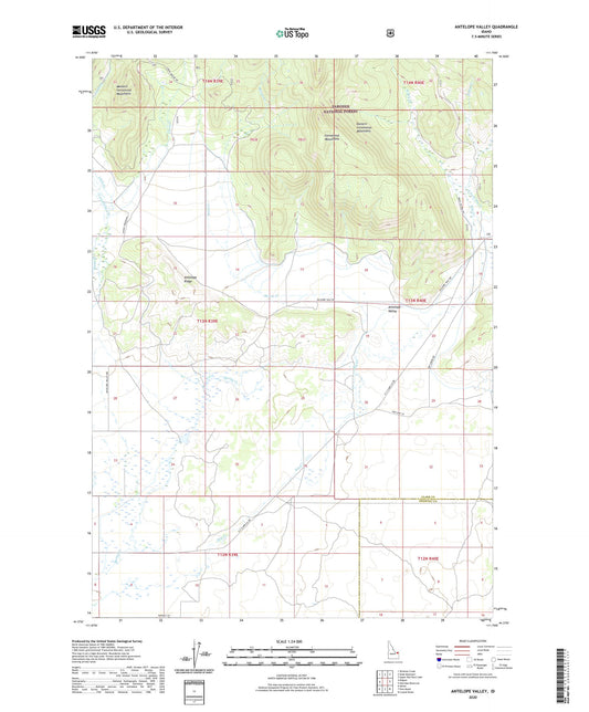 Antelope Valley Idaho US Topo Map Image