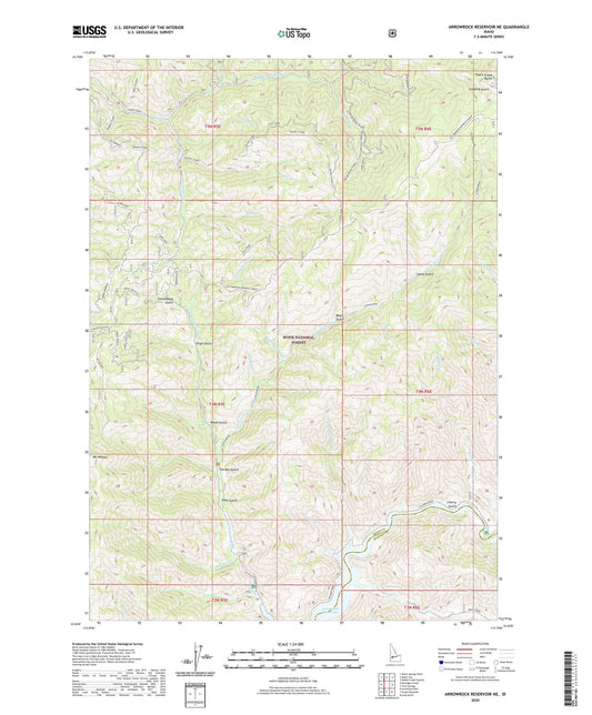 Arrowrock Reservoir NE Idaho US Topo Map Image