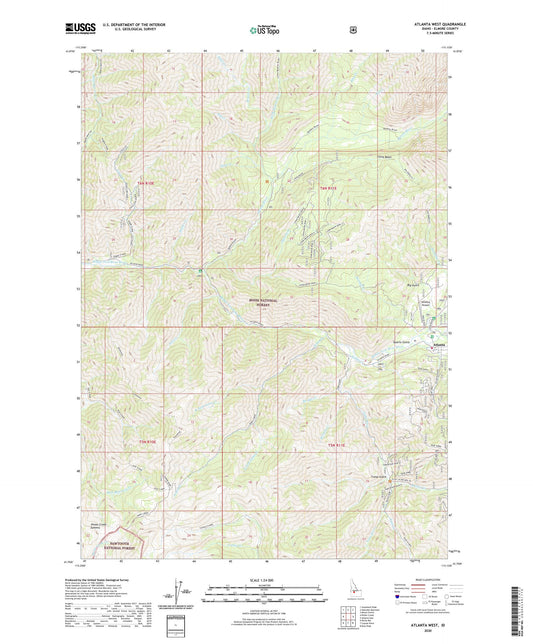 Atlanta West Idaho US Topo Map Image