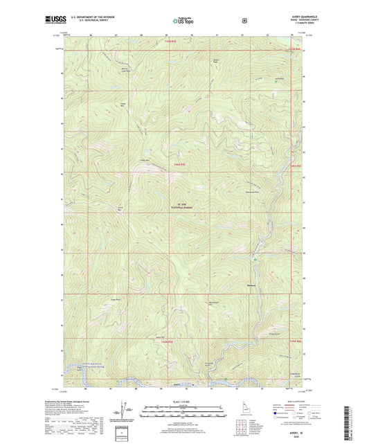Avery Idaho US Topo Map Image