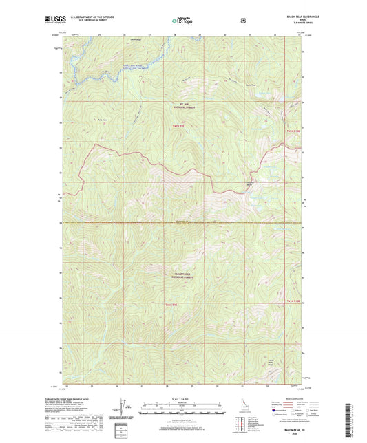 Bacon Peak Idaho US Topo Map Image