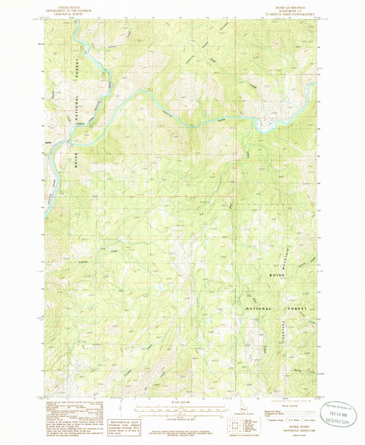 Classic USGS Banks Idaho 7.5'x7.5' Topo Map Image