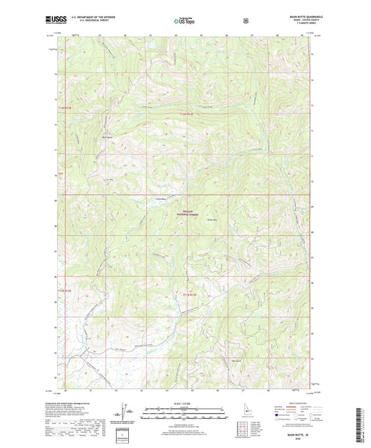 Basin Butte Idaho US Topo Map Image