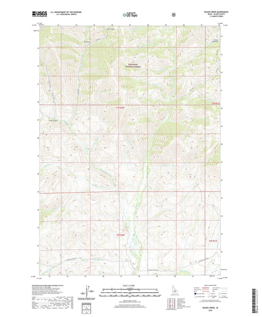 Baugh Creek Idaho US Topo Map Image