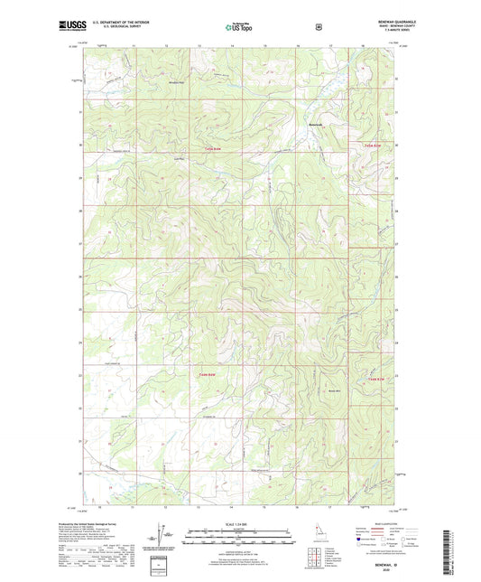 Benewah Idaho US Topo Map Image