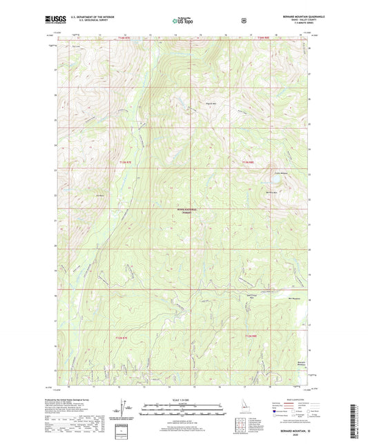 Bernard Mountain Idaho US Topo Map Image