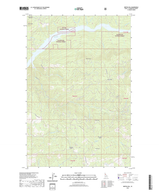Bertha Hill Idaho US Topo Map Image