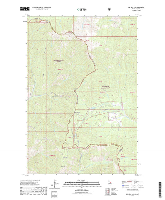 Big Hole Pass Idaho US Topo Map Image