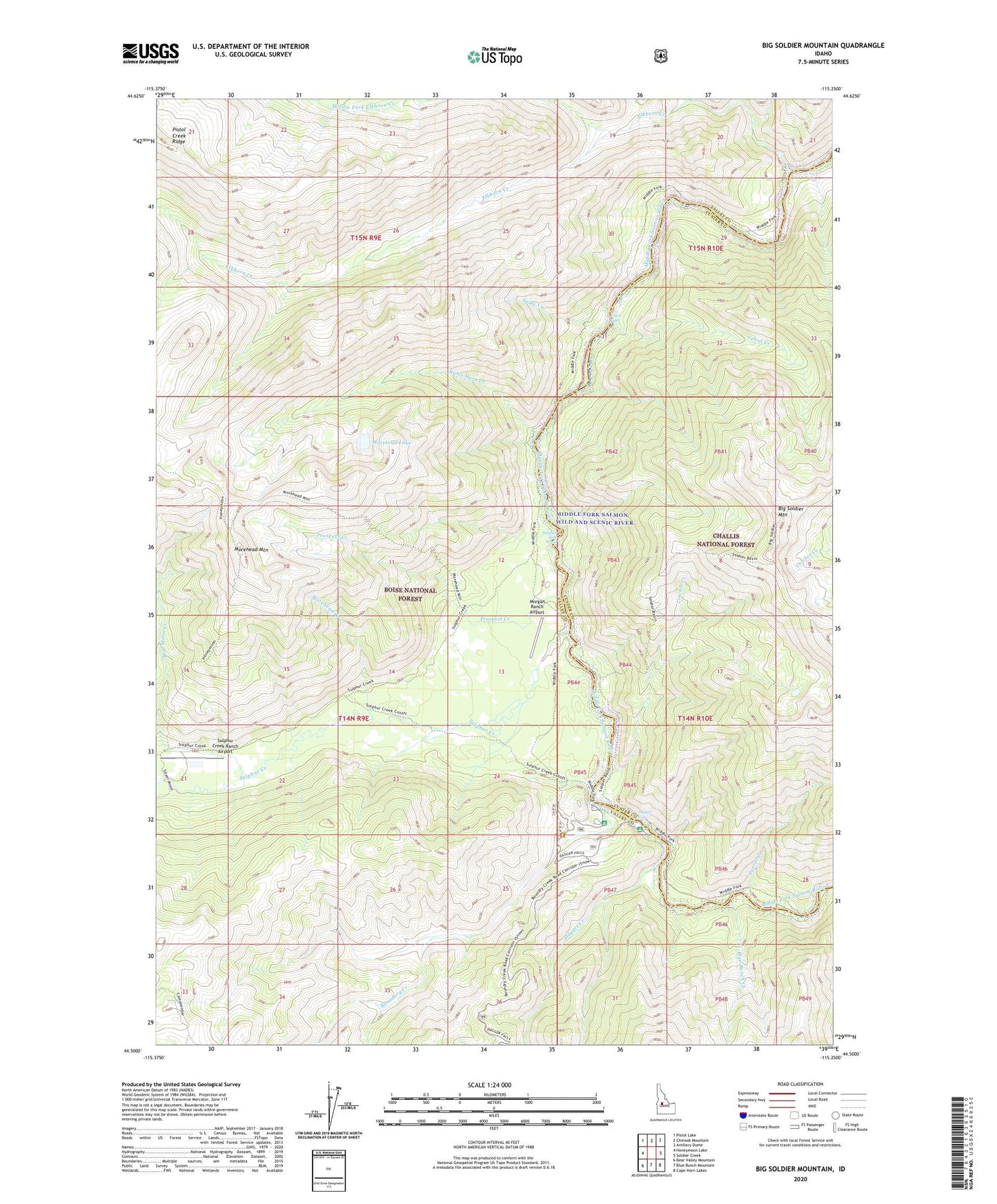 Big Soldier Mountain Idaho US Topo Map Image