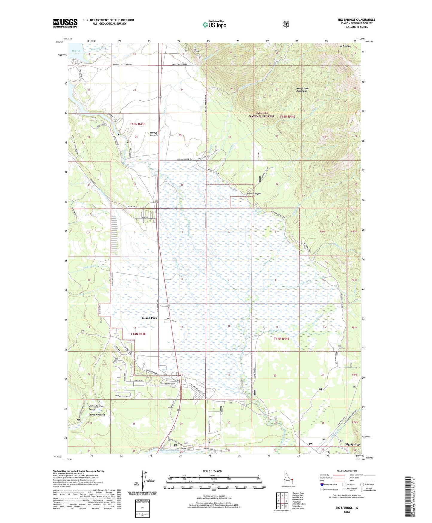 Big Springs Idaho US Topo Map Image