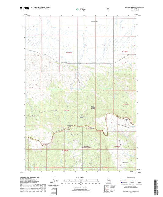 Big Table Mountain Idaho US Topo Map Image