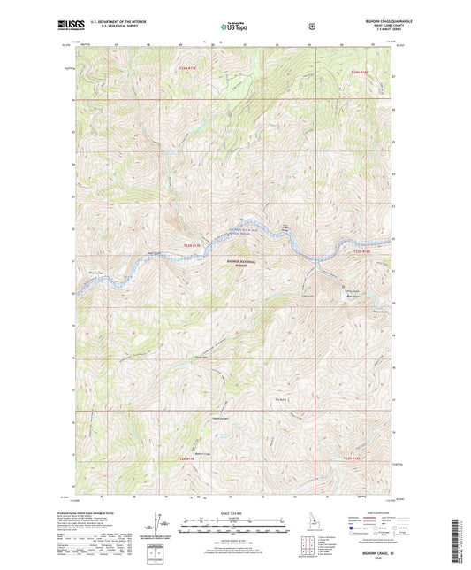 Bighorn Crags Idaho US Topo Map Image