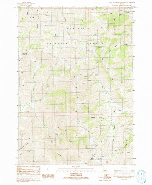 Classic USGS Blizzard Mountain North Idaho 7.5'x7.5' Topo Map Image