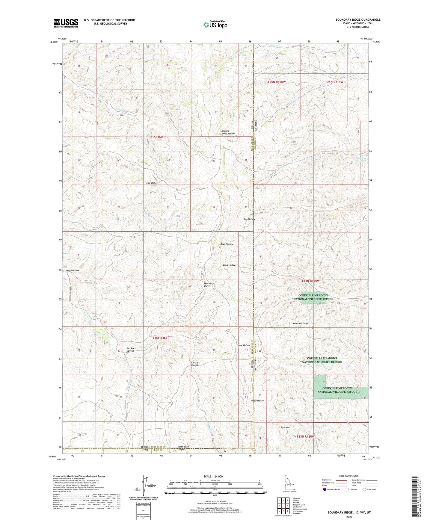 Boundary Ridge Idaho US Topo Map Image