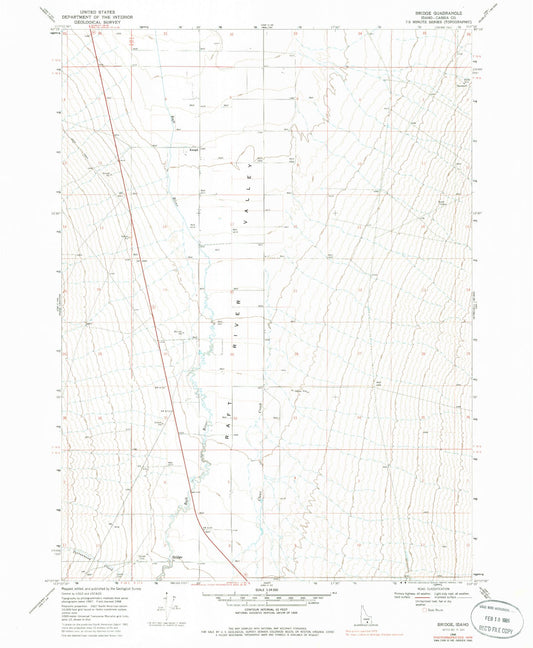 Classic USGS Bridge Idaho 7.5'x7.5' Topo Map Image
