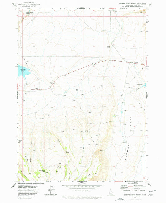 Classic USGS Browns Bench North Idaho 7.5'x7.5' Topo Map Image