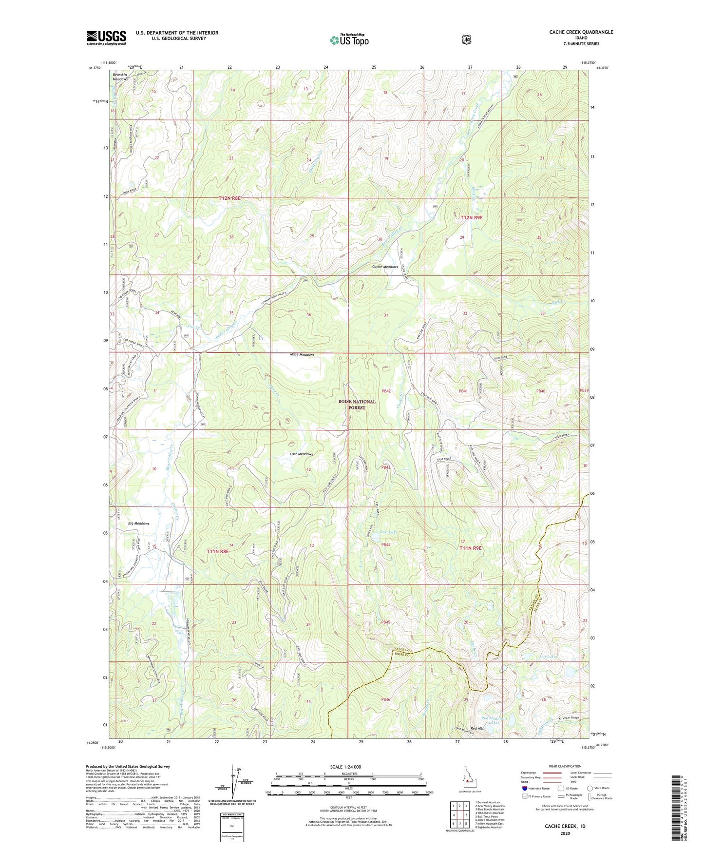 Cache Creek Idaho US Topo Map Image