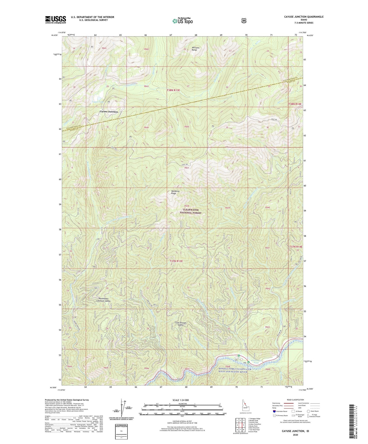Cayuse Junction Idaho US Topo Map Image