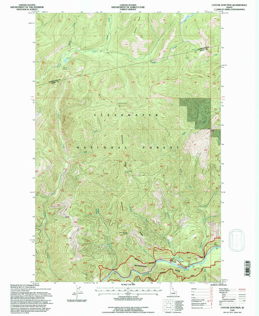 Classic USGS Cayuse Junction Idaho 7.5'x7.5' Topo Map Image