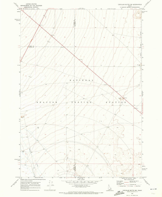 Classic USGS Circular Butte NW Idaho 7.5'x7.5' Topo Map Image