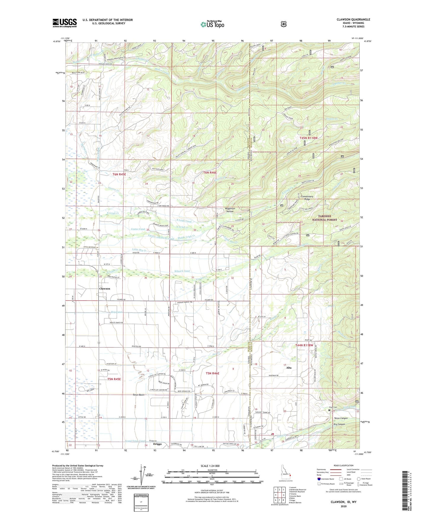 Clawson Idaho US Topo Map Image