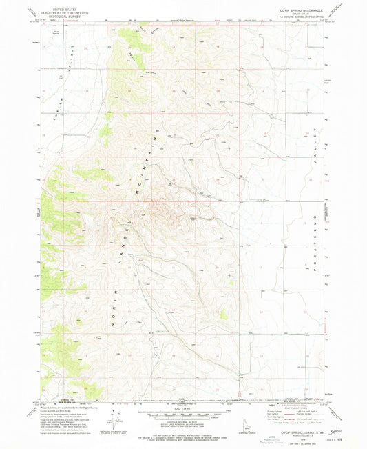 Classic USGS Co-op Spring Idaho 7.5'x7.5' Topo Map Image