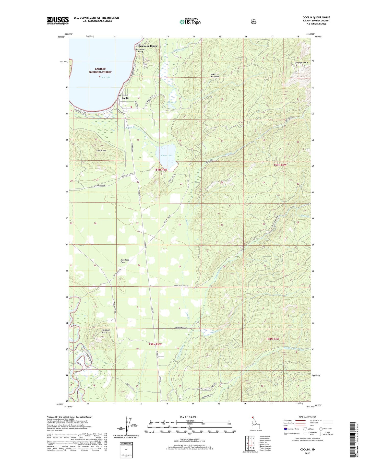 Coolin Idaho US Topo Map Image