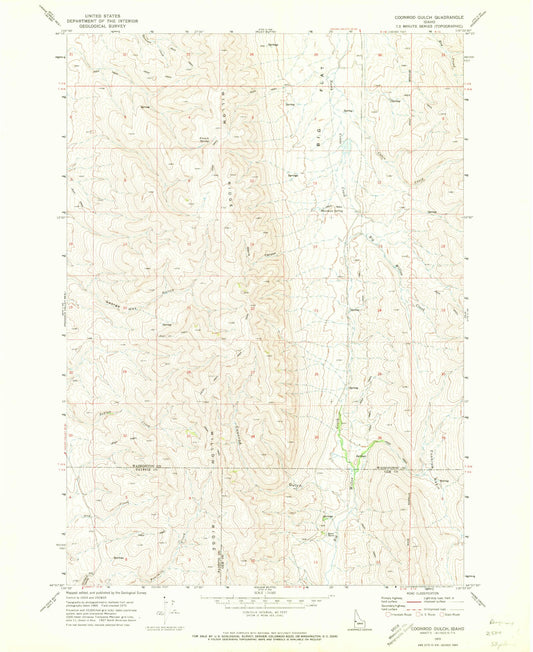 Classic USGS Coonrod Gulch Idaho 7.5'x7.5' Topo Map Image