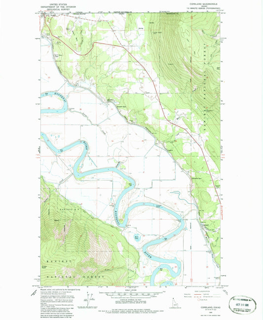 Classic USGS Copeland Idaho 7.5'x7.5' Topo Map Image
