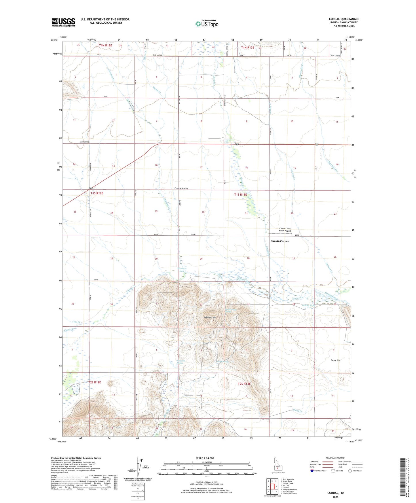 Corral Idaho US Topo Map Image